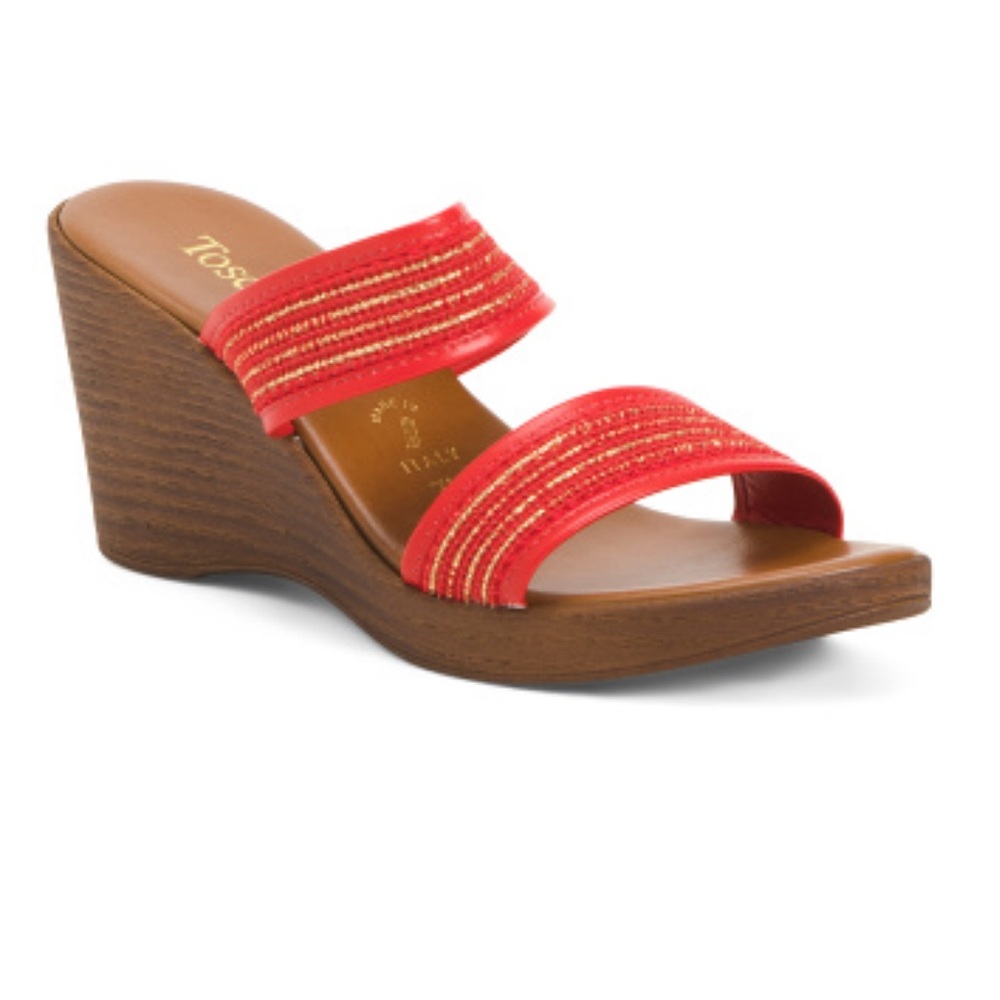 TOSCANELLA- Made In Italy 2 Band Wedge Heels